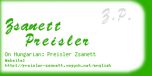 zsanett preisler business card
